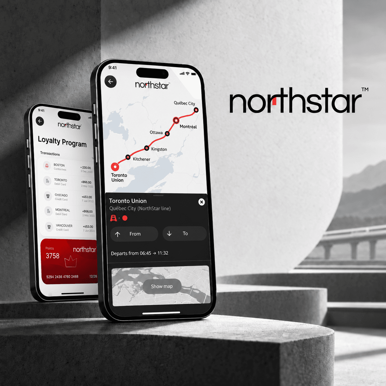 NorthStar rail booking and loyalty app